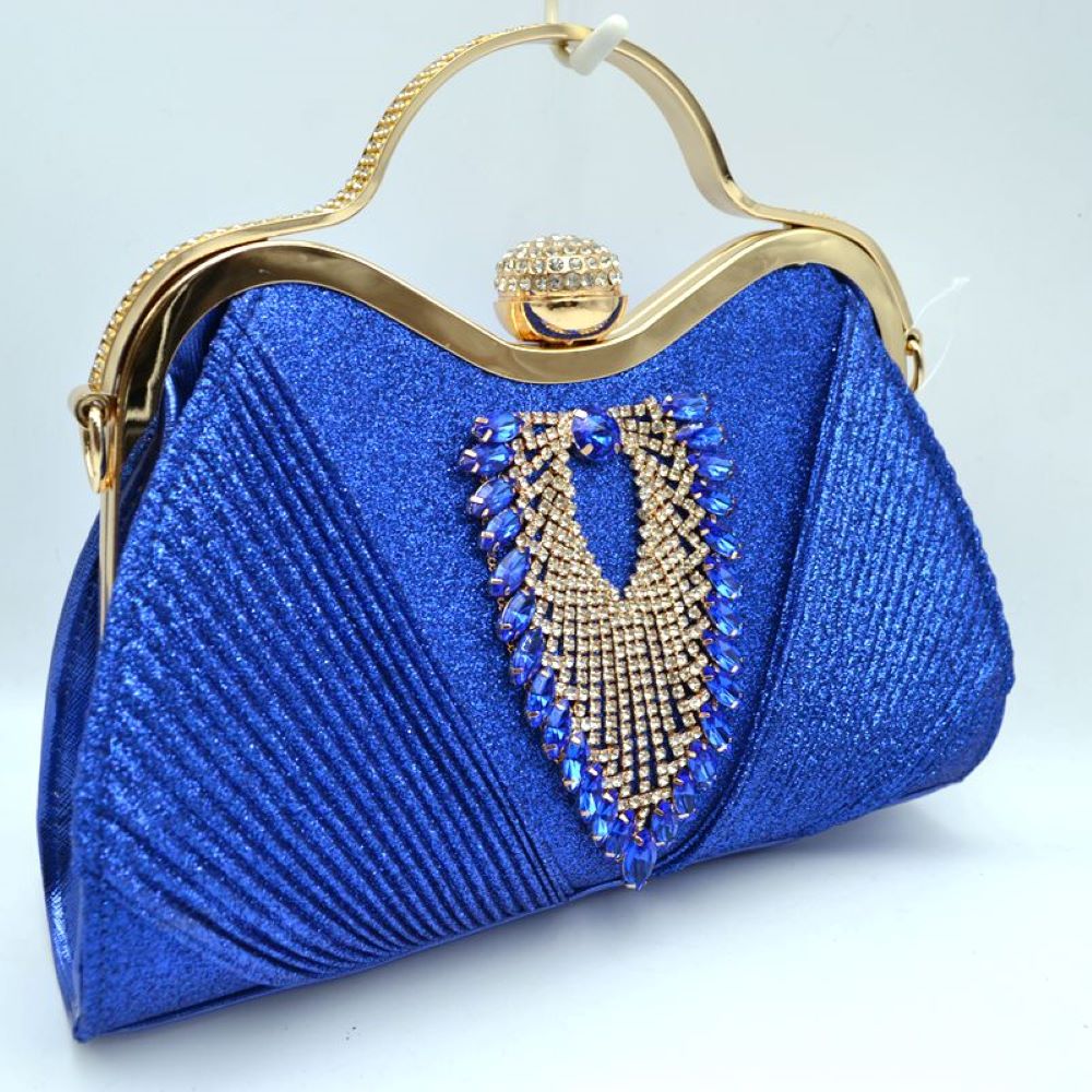 Elegant Shimmer Evening Clutch Bag with Rhinestone Embellishments