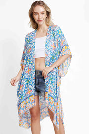 Floral Abstract Pattern Summer Kimono Cover Up