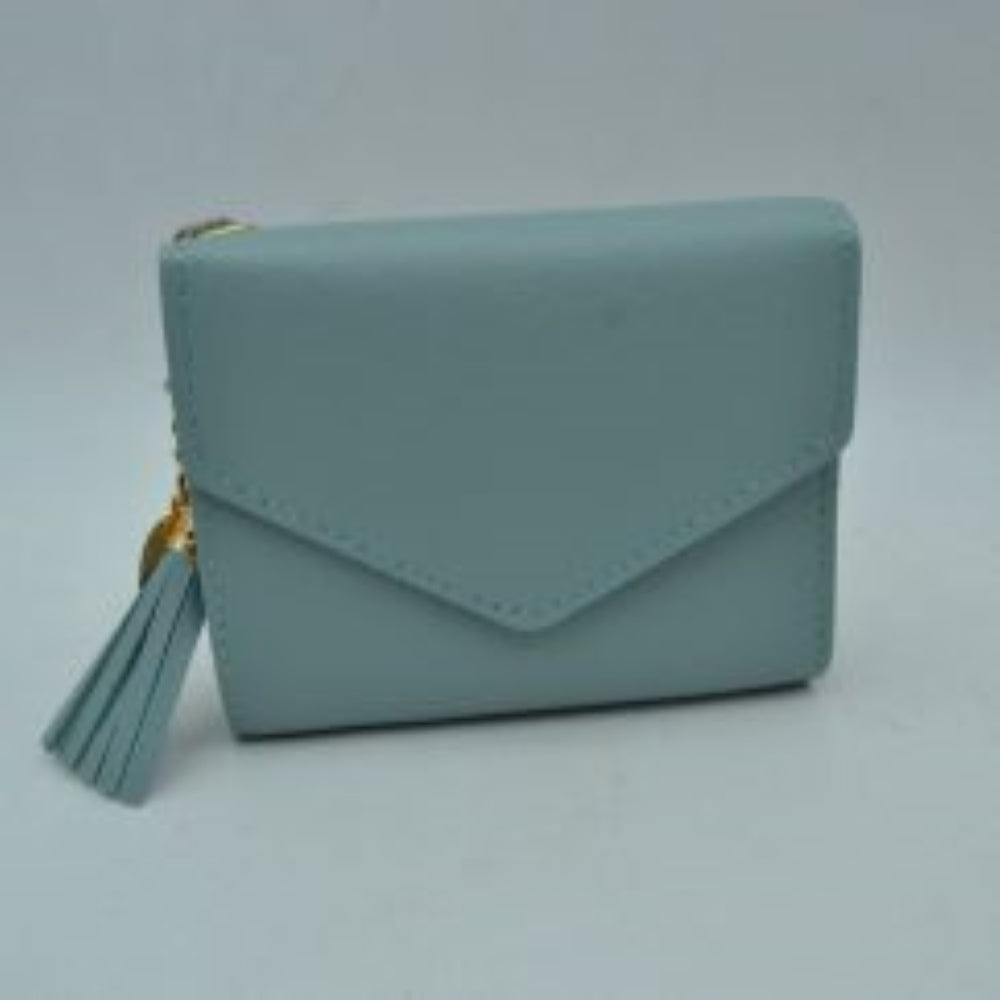 Envelope Flap Compact Wallet with Tassel Charm