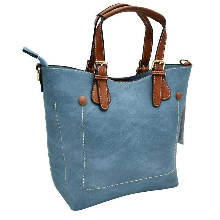 Vegan Leather Tote Shoulder Handbags For Women