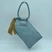 Braided Handle Wristlet Clutch with Fringe Tassel
