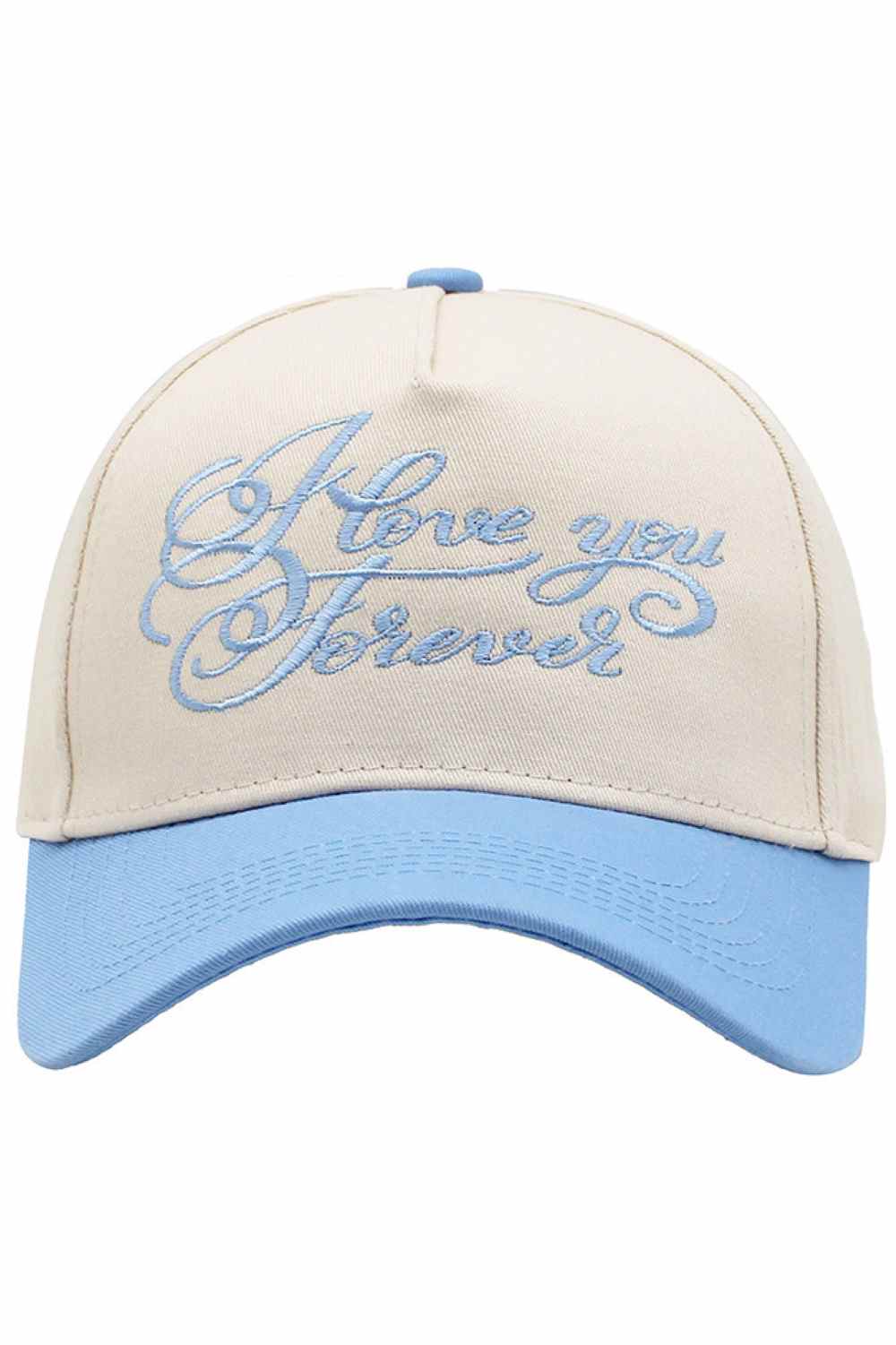 LOVE YOU FOREVER Letter on Two Tone Baseball Cap