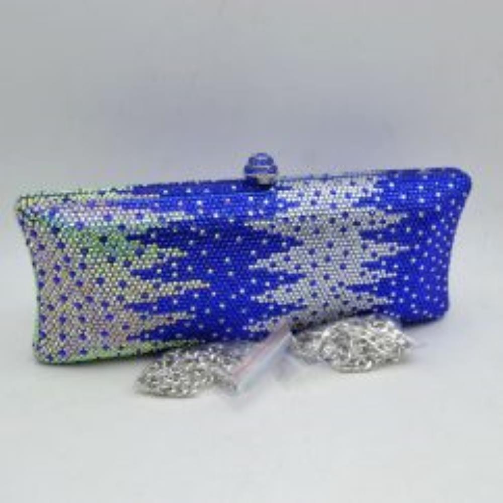 Elongated Evening Clutch Bag with Slender Chain Strap