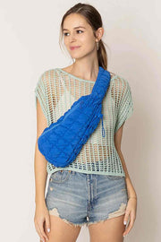 Solid Quilted Sling Bag