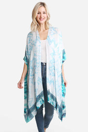Tie Dye Zigzag Pattern Print Summer Kimono Cover Up