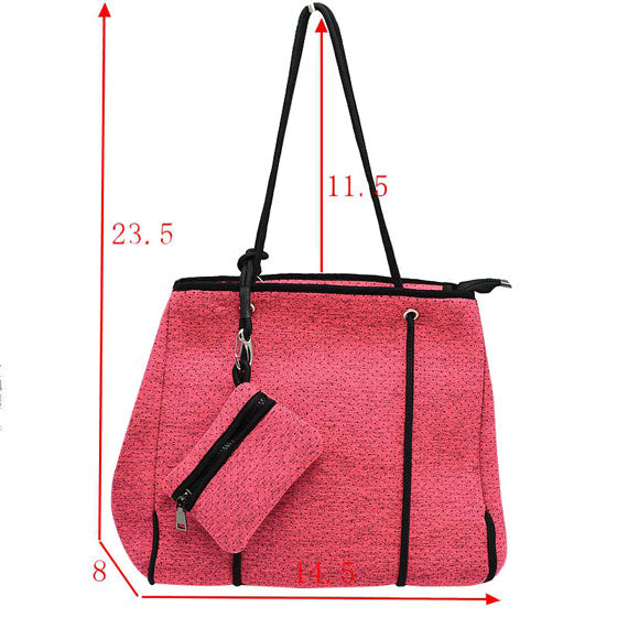 Large Tote Bag Women Work Bag Purse Neoprene Zip