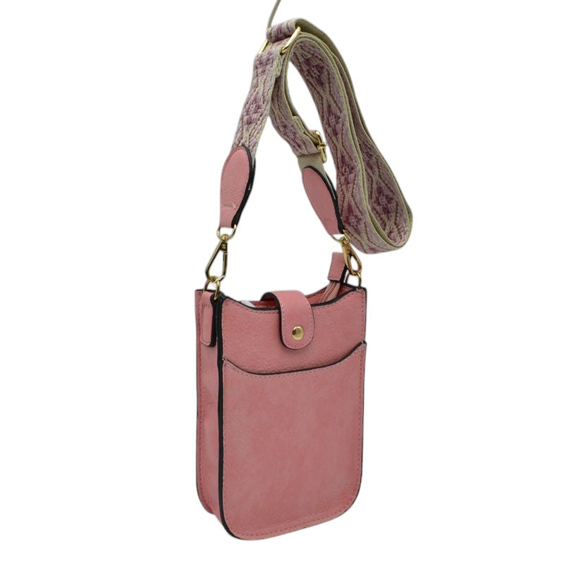 Vegan Leather Crossbody Bag with Adjustable Guitar Straps