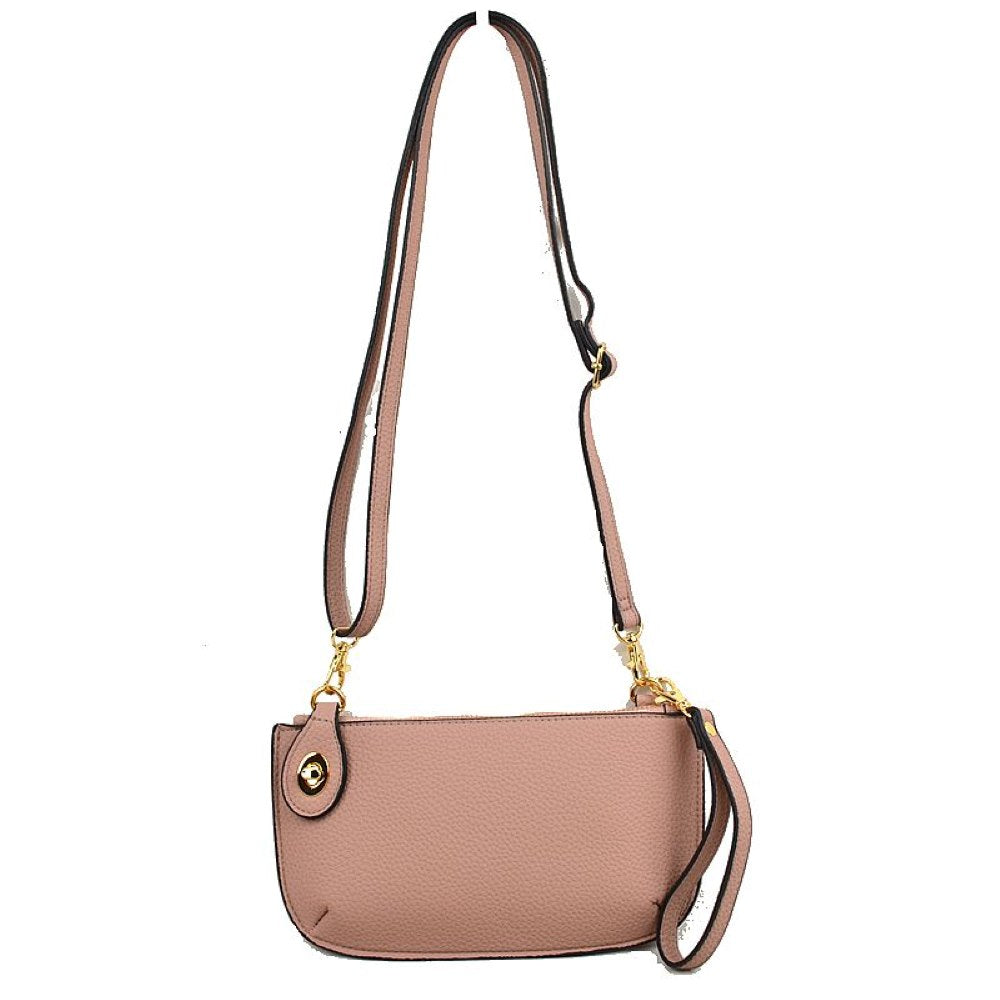Pebbled Crossbody Clutch Bag with Removable Straps