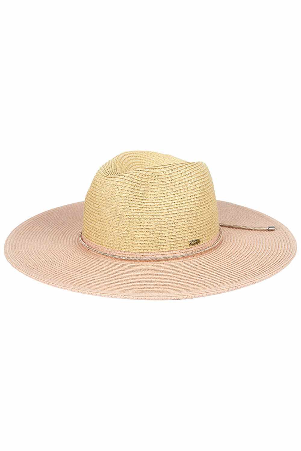 C.C Two Tone Panama Sun Hat with Band