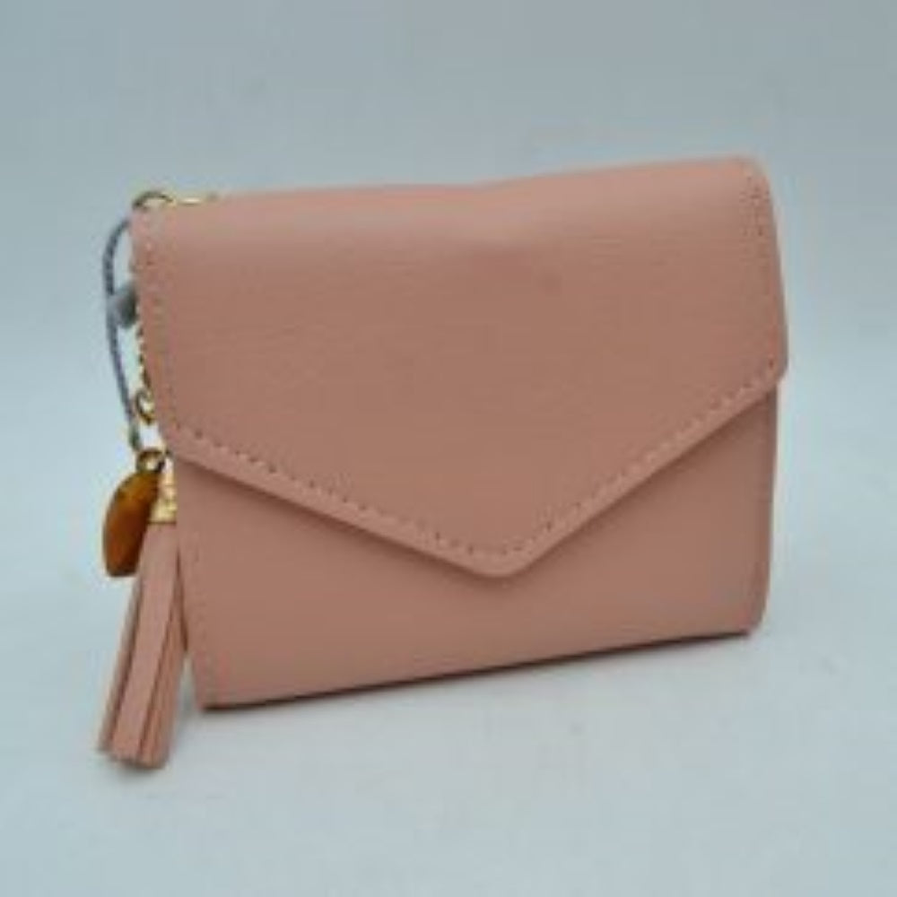 Envelope Flap Compact Wallet with Tassel Charm
