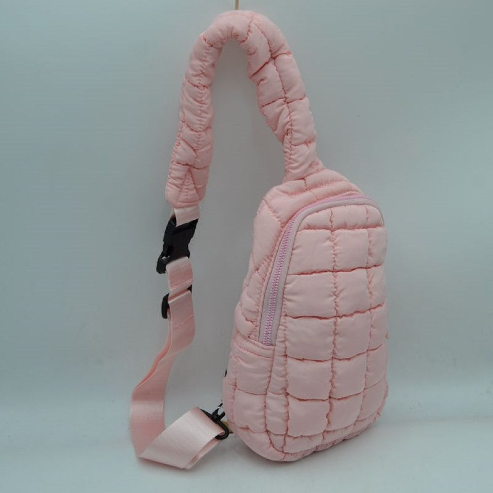 Modern Quilted Puffer Sling Backpack