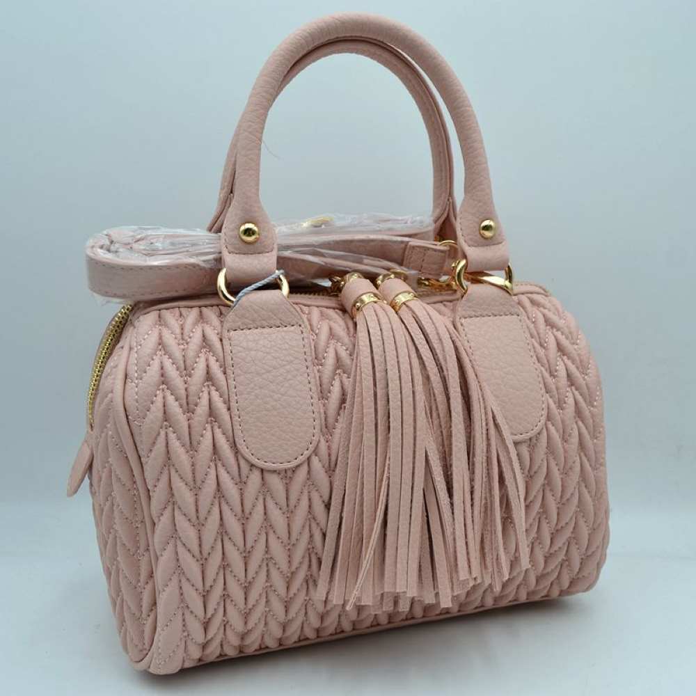 Quilted Chevron Satchel Handbag | Textured Top-Handle Crossbody Purse