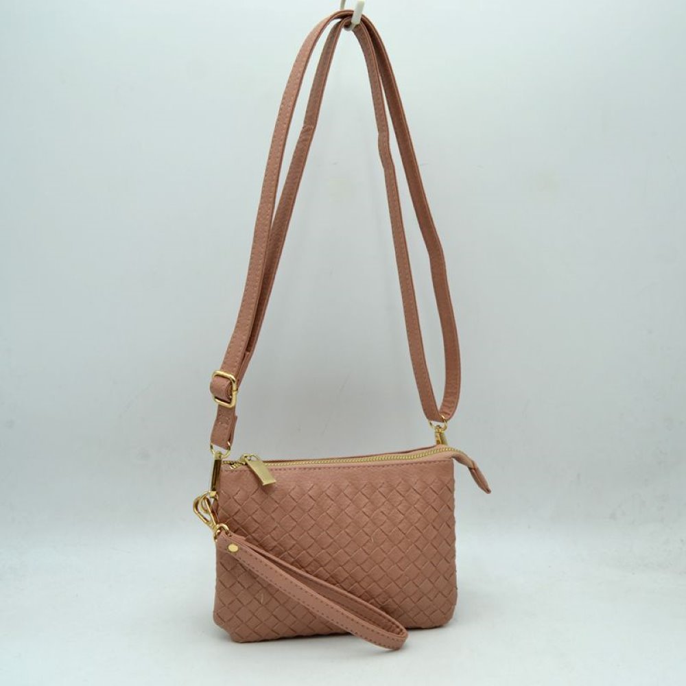 Woven 2-in-1 Crossbody Bag and Wristlet Clutch