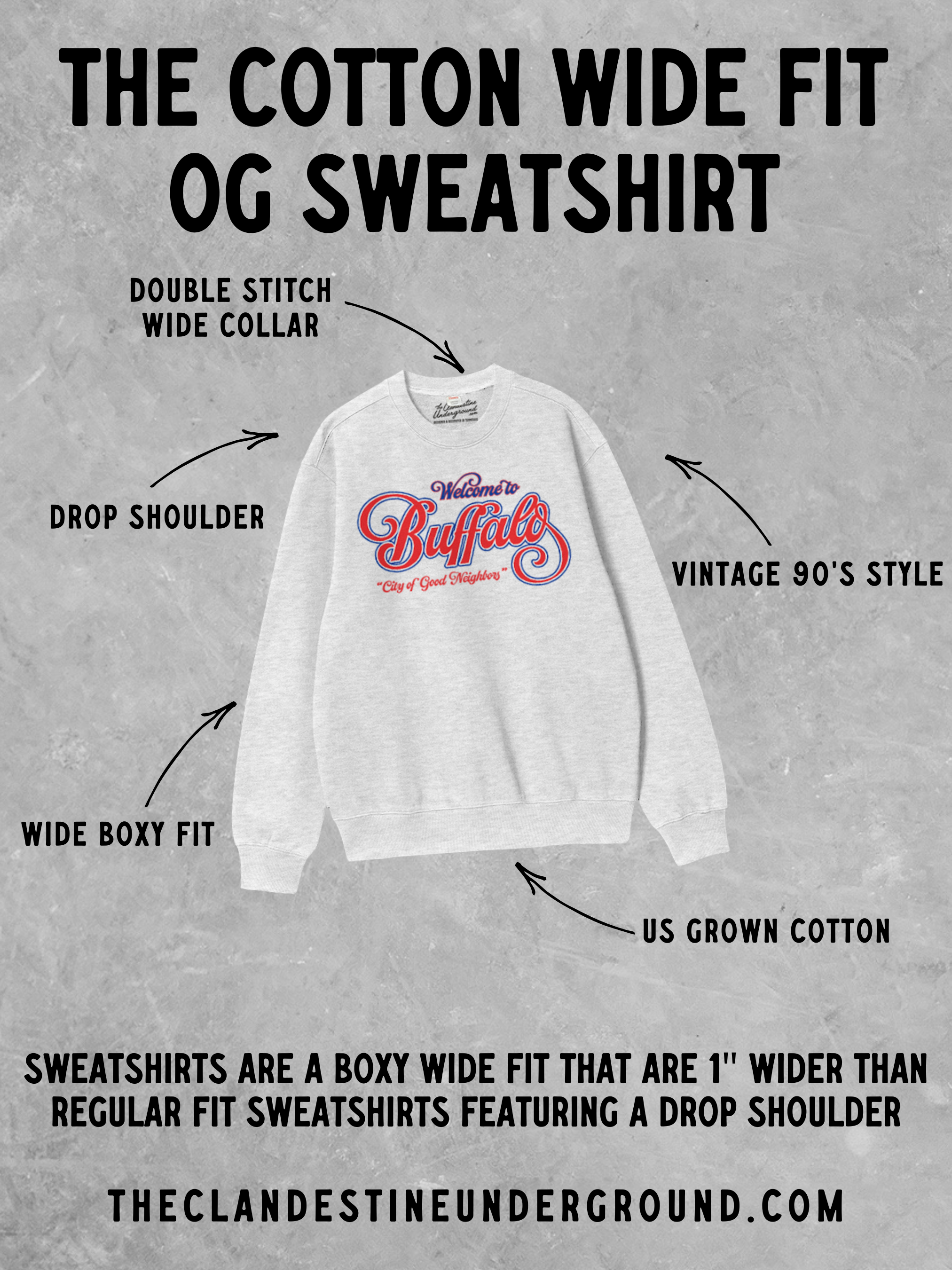 Underground Original Design: San Antonio Basketball Boxy Cotton Sweatshirt
