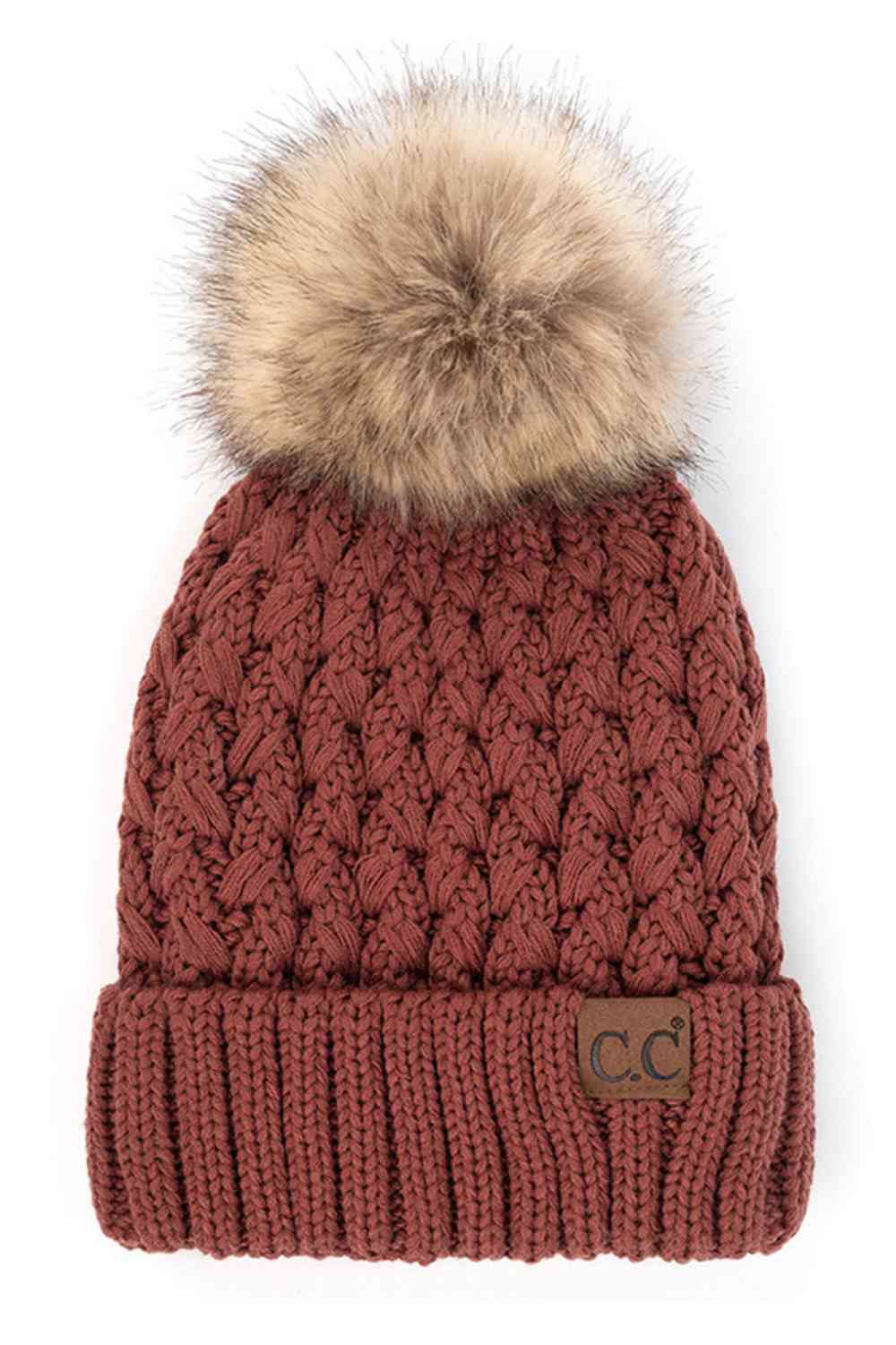 C.C Lattice Crossover Stitch Beanie