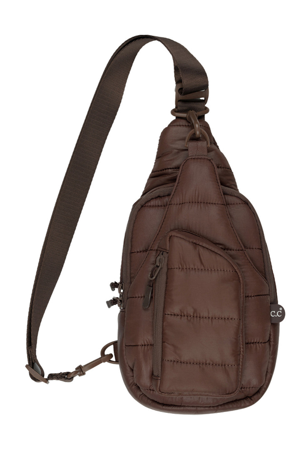 C.C Solid Puffer Padding Sling Bag