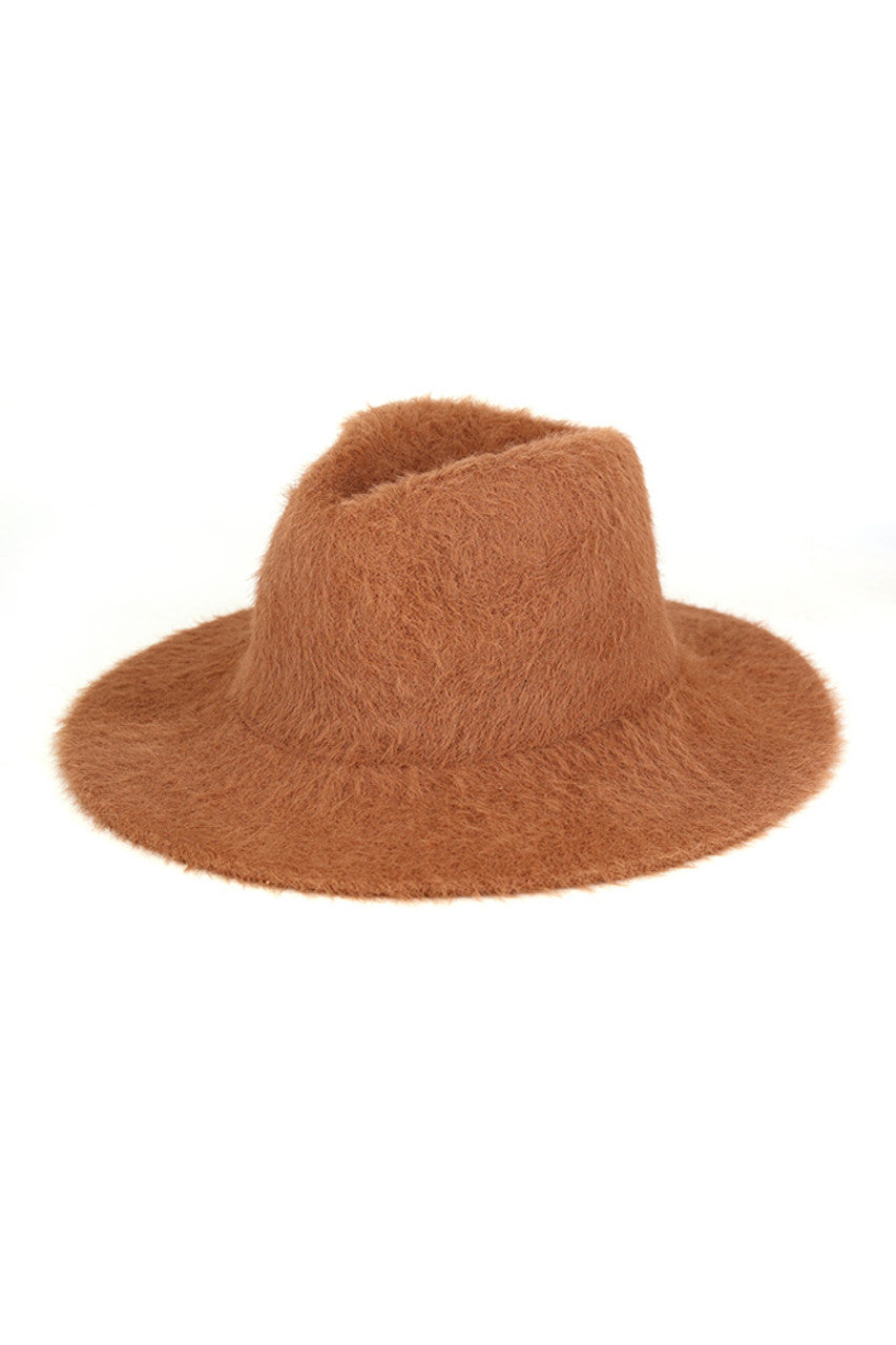 Fuzzy Palin Solid Winter Fedora Hat