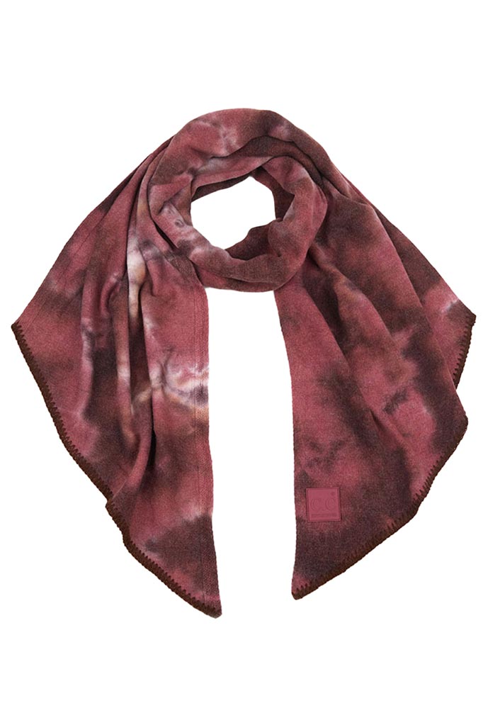 C.C Tie Dye Bias Cut Scarf With Rubber Patch