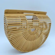 Slatted Ark Clutch with Built In Top Handle