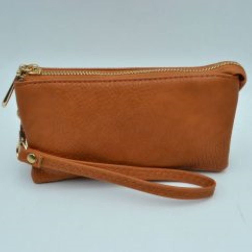 Minimalist Wristlet Clutch Bag with Metallic Zipper