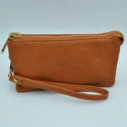 Minimalist Wristlet Clutch Bag with Metallic Zipper