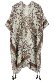 Animal Print Tassel Kimono