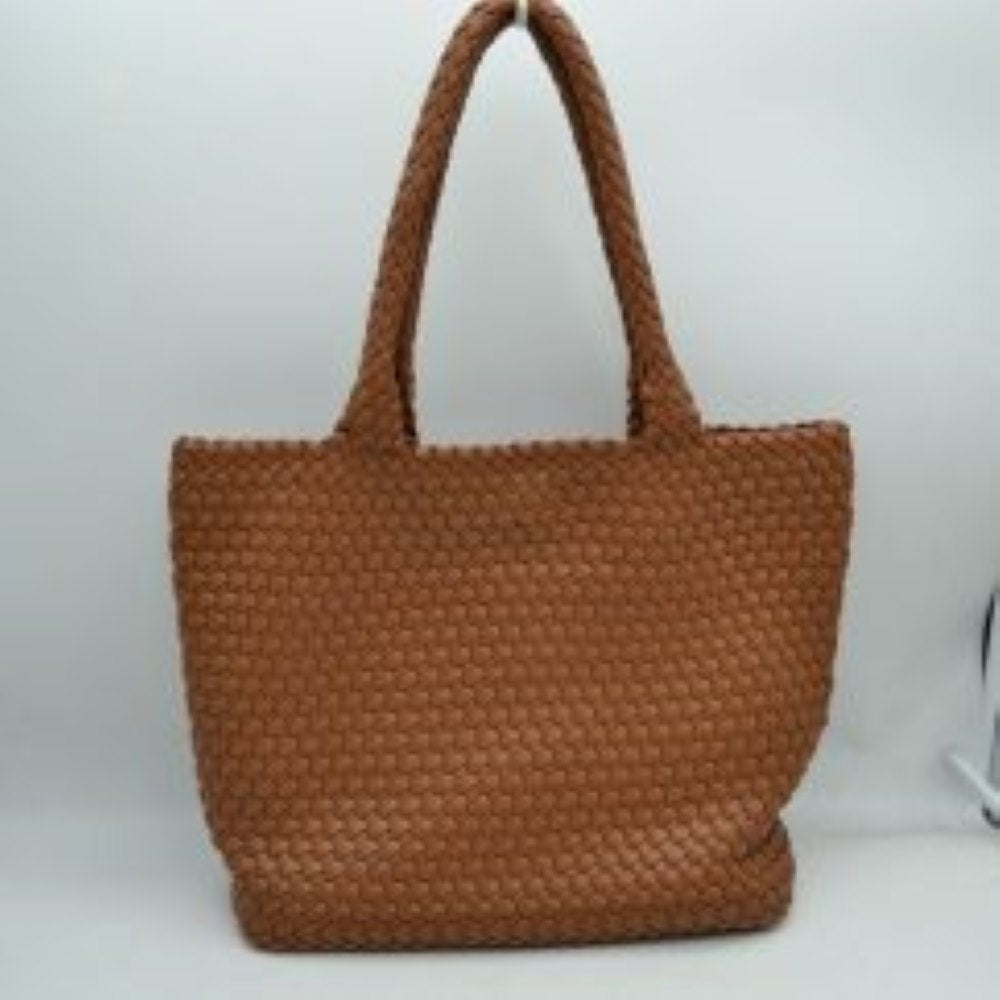 Woven Tote Bag with Matching Zipper Pouch