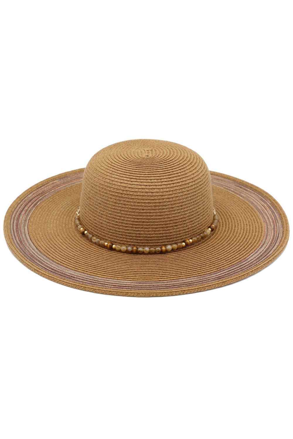 Beaded Band Summer Straw Sun Hat