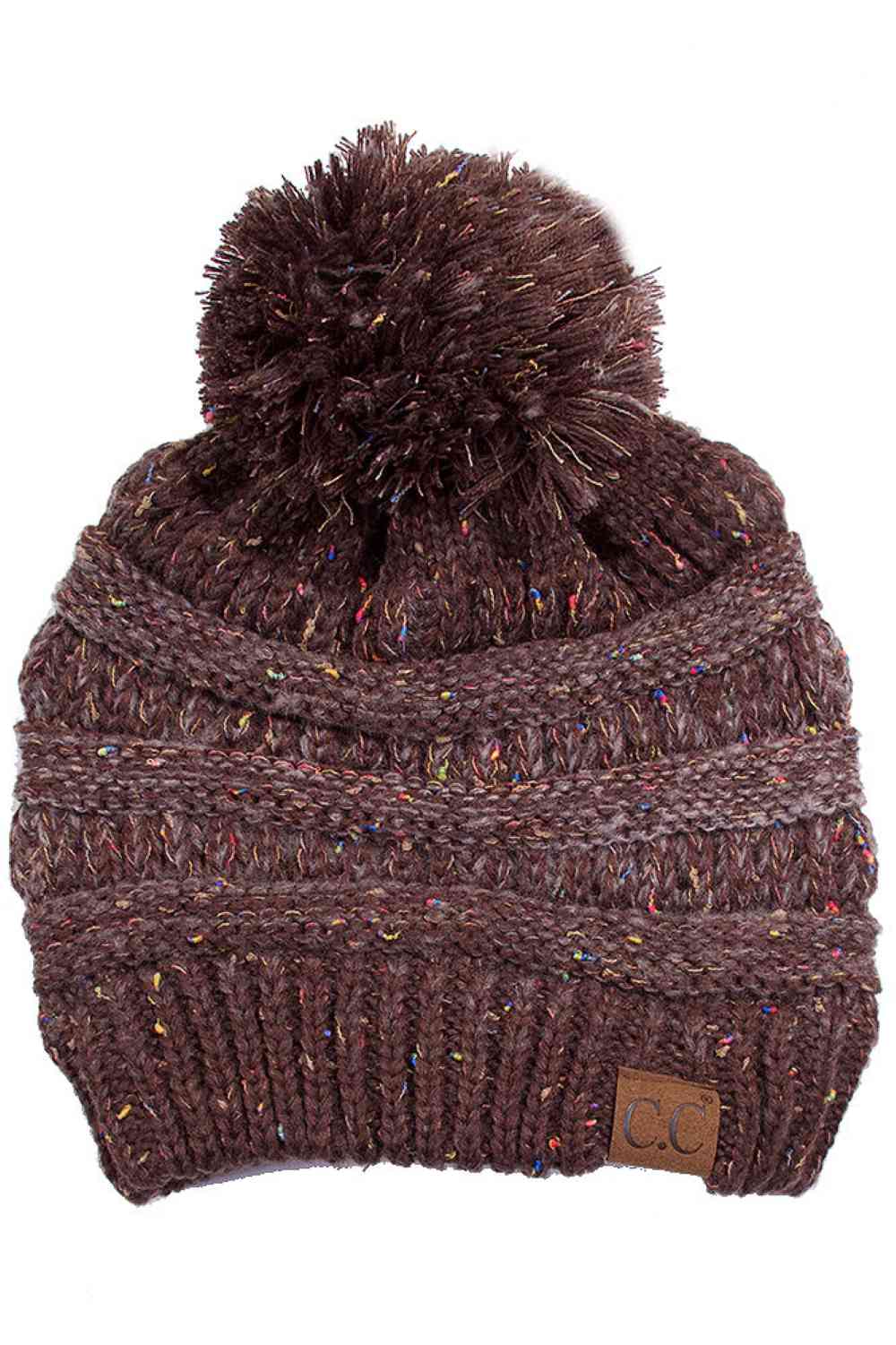 C.C Confetti Knit Beanie with Pom