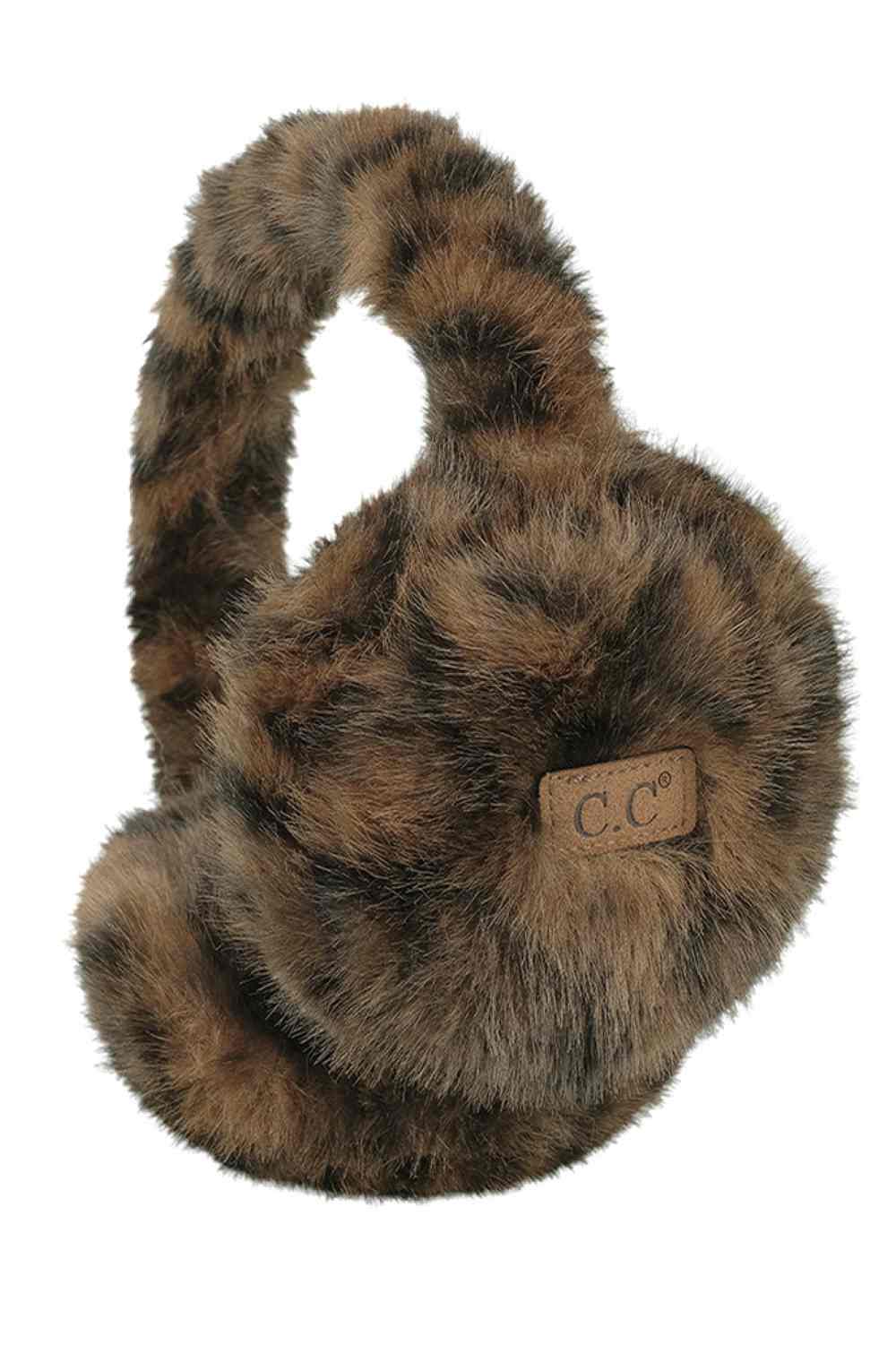 C.C Leopard Pattern Faux Fur Suede Earmuff