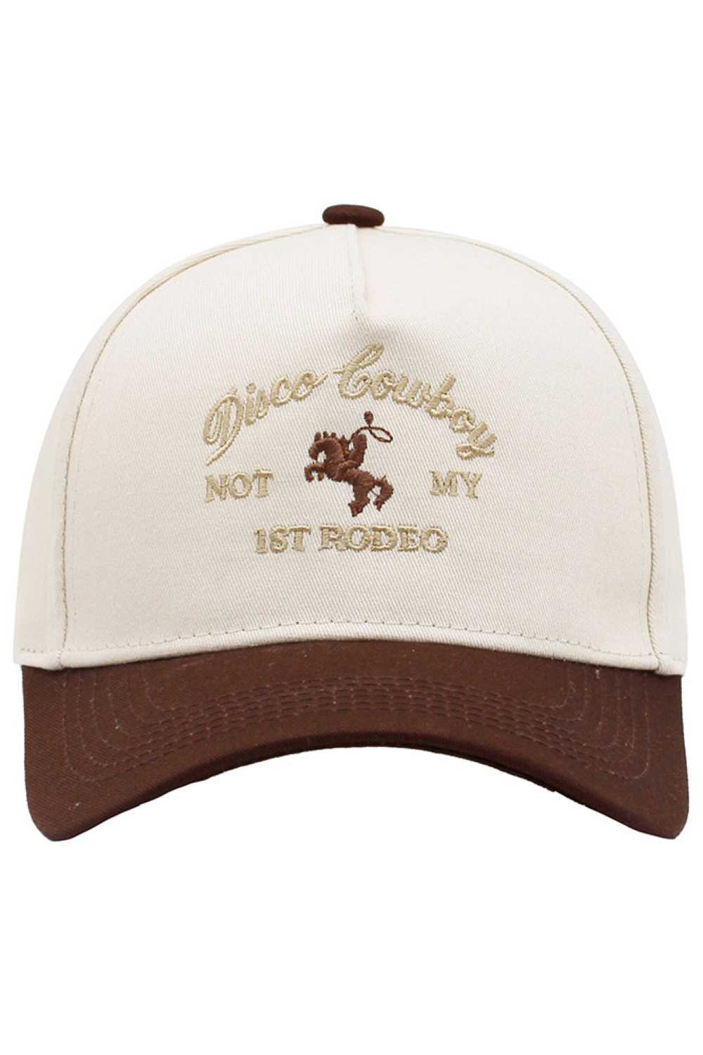 DISCO COWBOY Embroidered Letter on Two Tone Baseball Cap