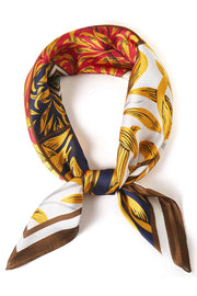 Leaves and Line Pattern Print Bandana Summer Scarf