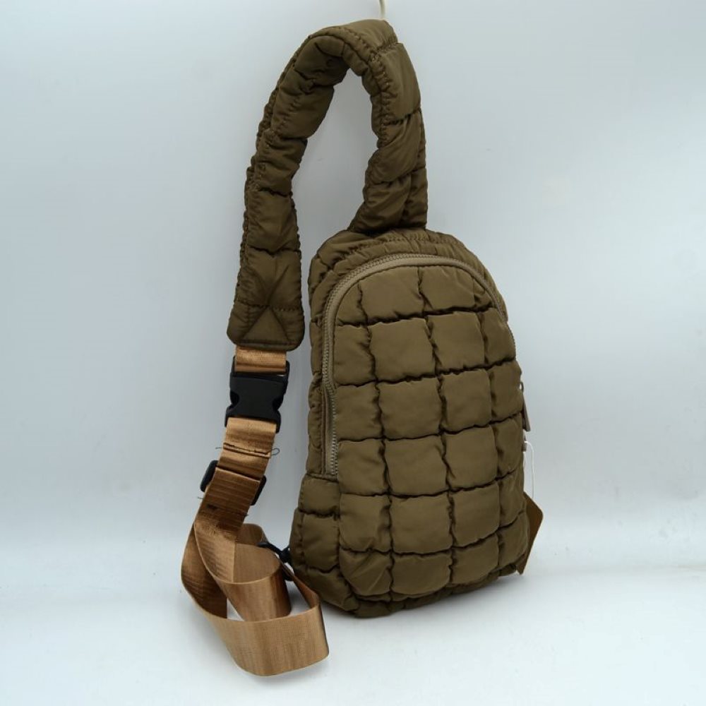 Modern Quilted Puffer Sling Backpack