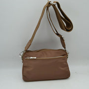 Multi-Zipper Nylon Crossbody Bag with Wide Textured Strap