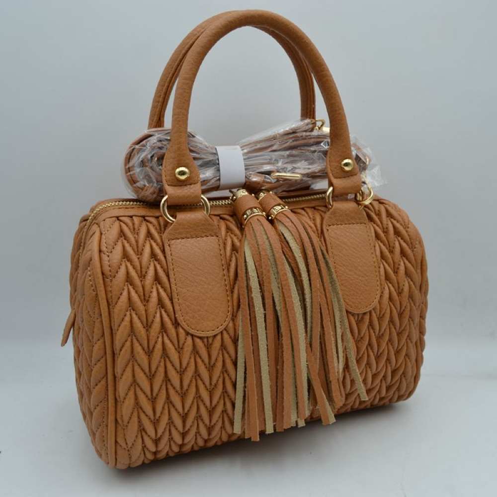 Quilted Chevron Satchel Handbag | Textured Top-Handle Crossbody Purse