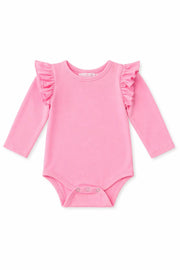 Bubblegum Pink L/S Flutter Bodysuit