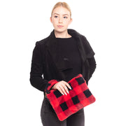 Buffalo Plaid Check Crossbody Wristlet Clutch Bag