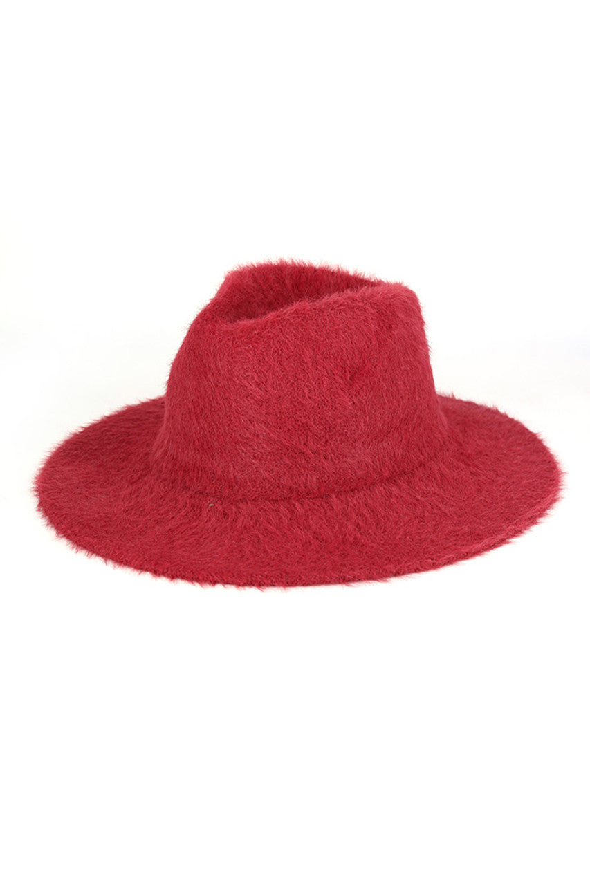 Fuzzy Palin Solid Winter Fedora Hat