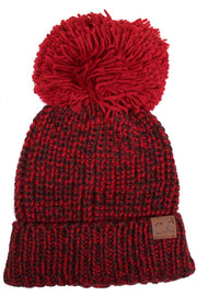 C.C Chunky Multicolor Beanie With Pom