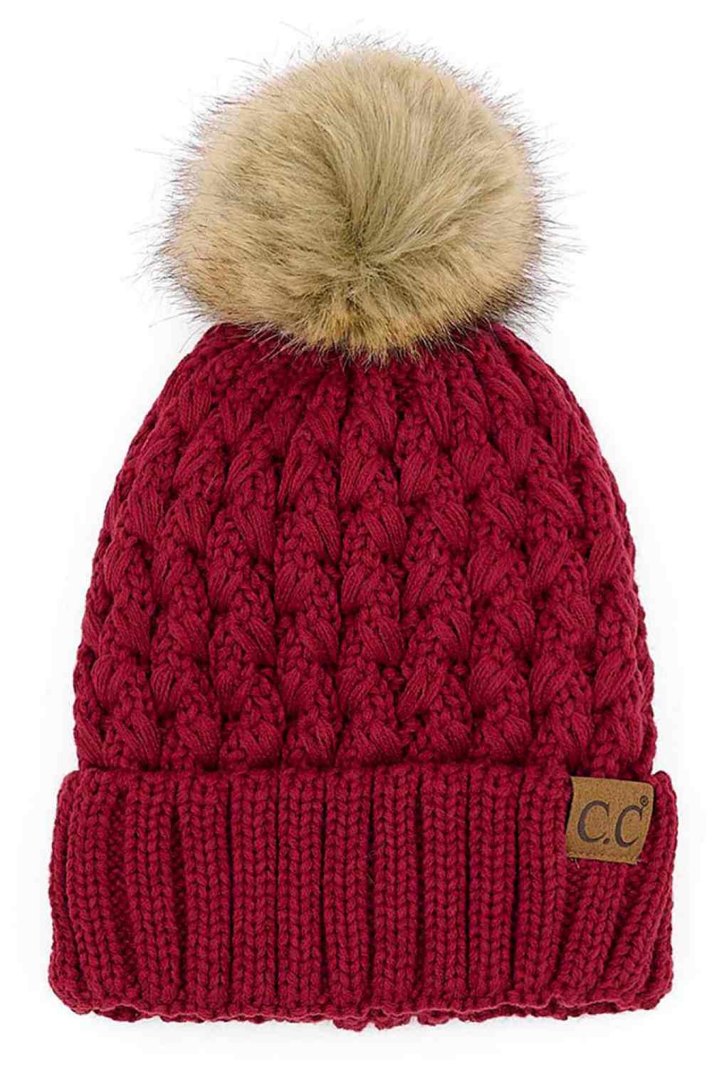 C.C Lattice Crossover Stitch Beanie