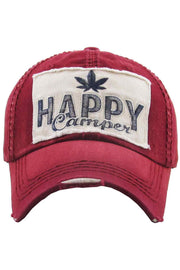 HAPPY CAMPER Leaf Baseball Cap