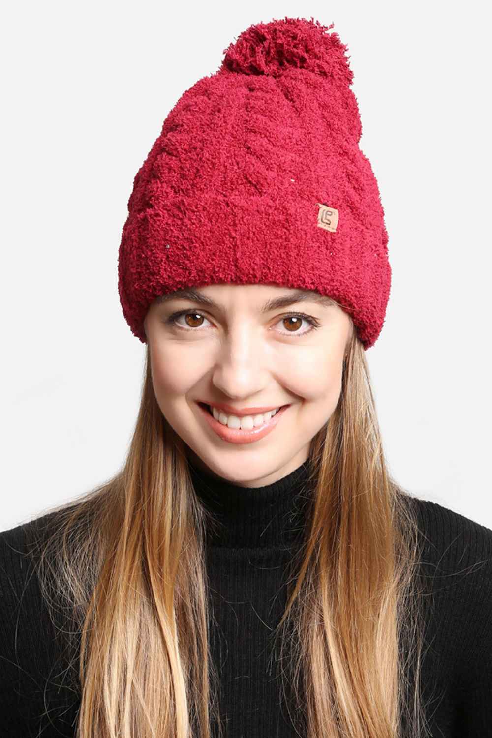 Solid Color Pom Beanie