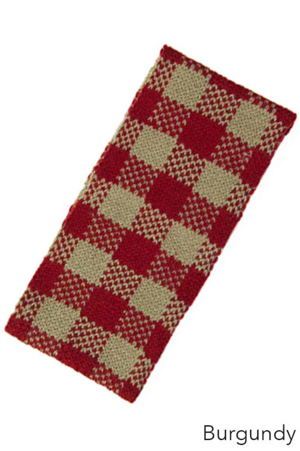 Checked pattern knit headband