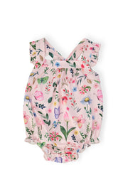 Butterfly Meadows Ruffle Cross Back Romper