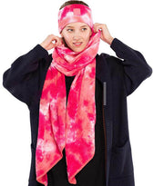 C.C Tie Dye Bias Cut Scarf With Rubber Patch