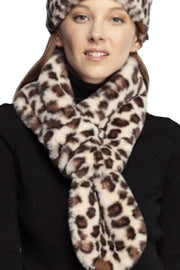 C.C Faux Fur Scarf With Leopard Pattern