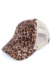 C.C LEOPARD PONYTAIL BASEBALL CAP