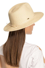 C.C Women's Lurex Paper Straw Panama Sun Hat
