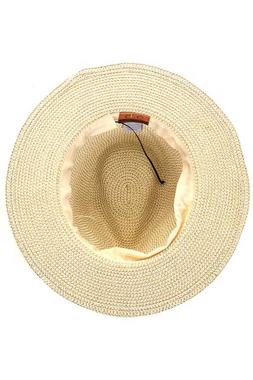 C.C Women's Lurex Paper Straw Panama Sun Hat