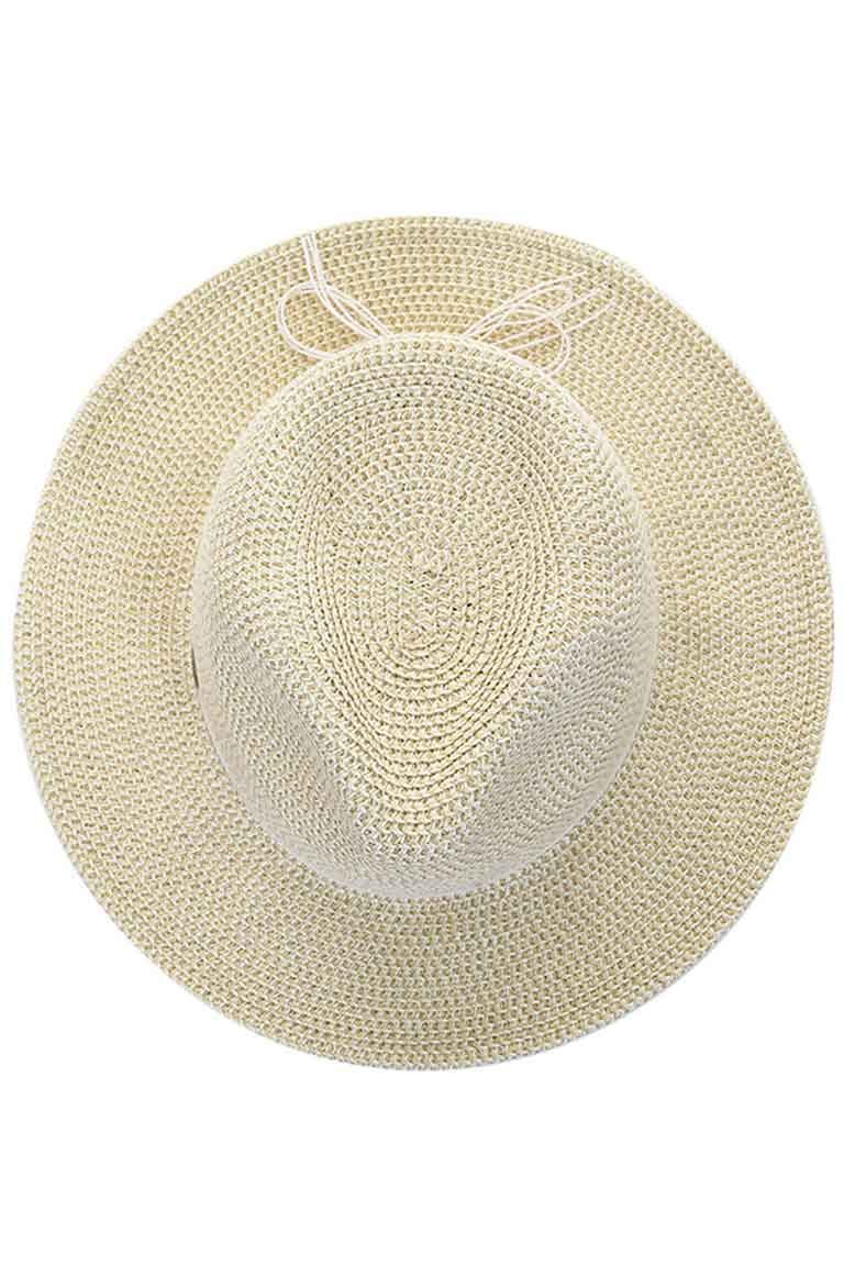 C.C Women's Lurex Paper Straw Panama Sun Hat